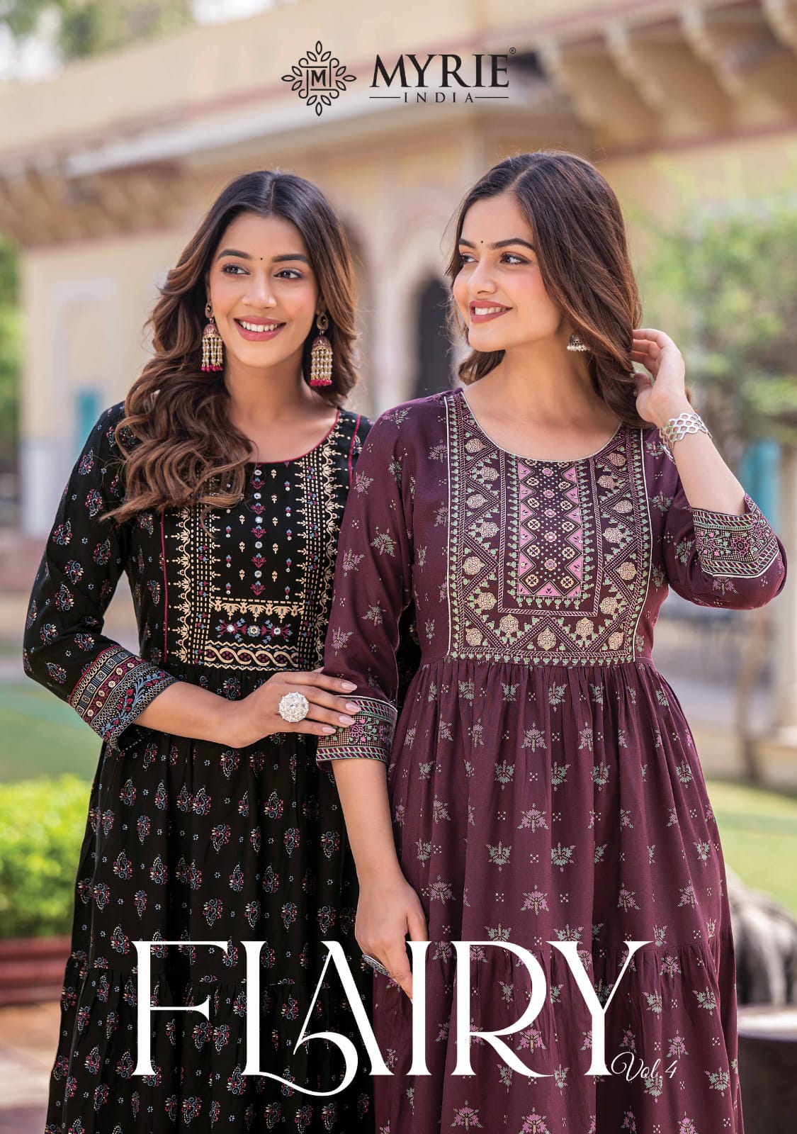 Flairy Vol 4 By Myrie Long Printed  Anarkali Kurtis Catalog